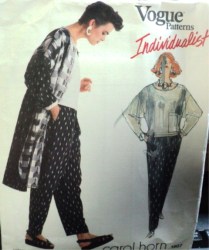 1907  VOGUE CAROL HORN UNLINED COAT, PANTS, PULLOVER TOP PATTERN 12 UNCUT